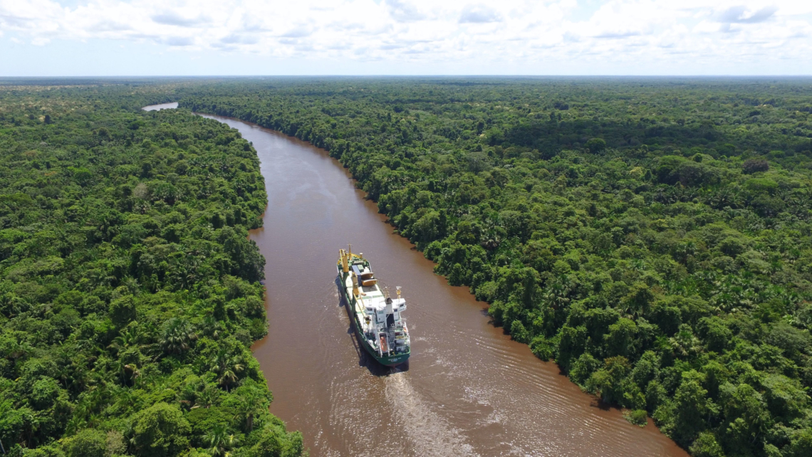 Cargo vessel on Amazonas river