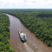 Cargo vessel on Amazonas river